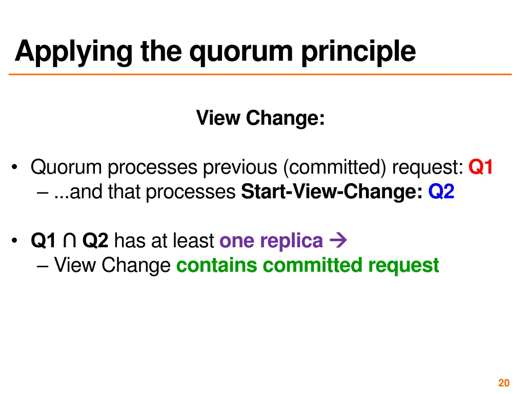 applying the quorum principle 1