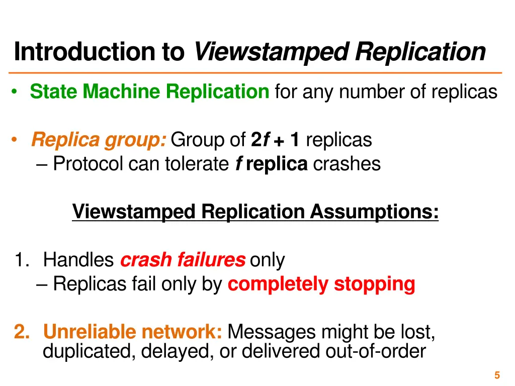 introduction to viewstamped replication