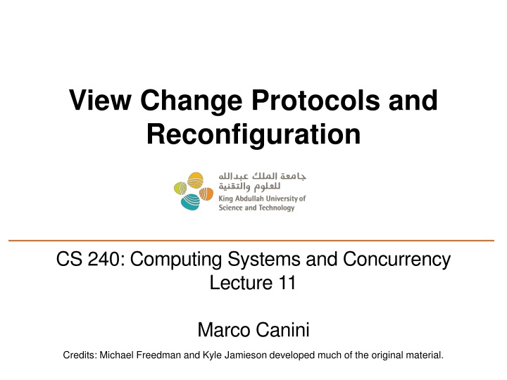 view change protocols and reconfiguration