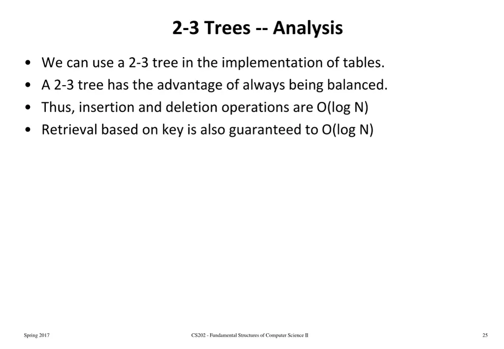 2 3 trees analysis