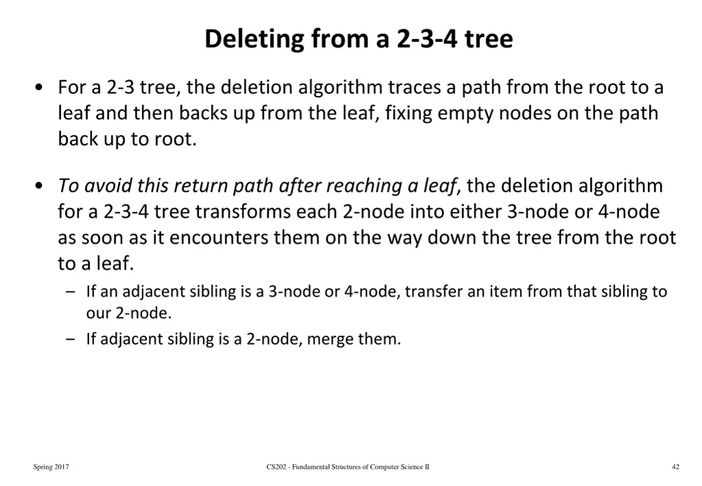 deleting from a 2 3 4 tree