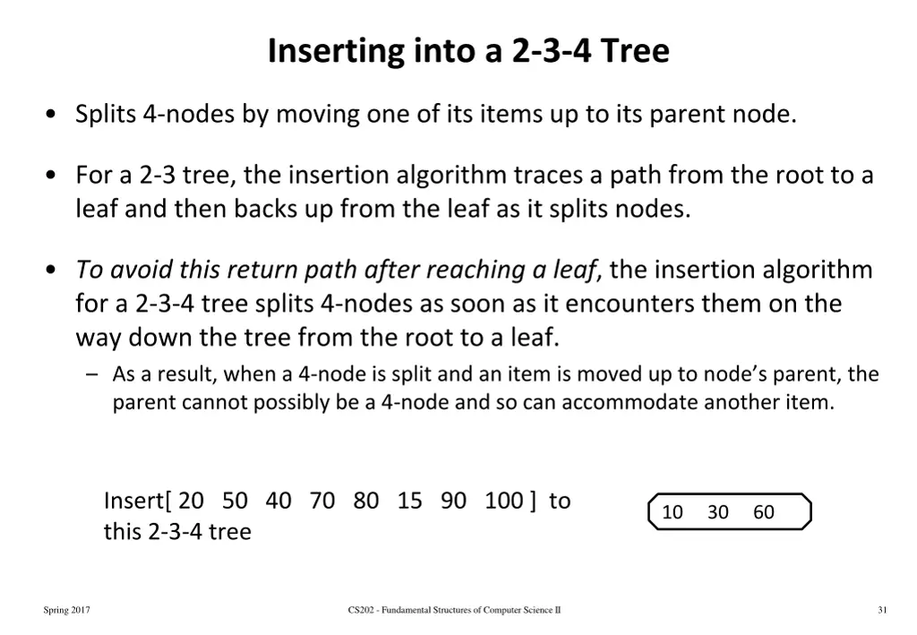 inserting into a 2 3 4 tree