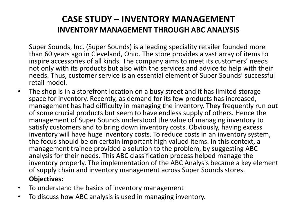 case study inventory management inventory