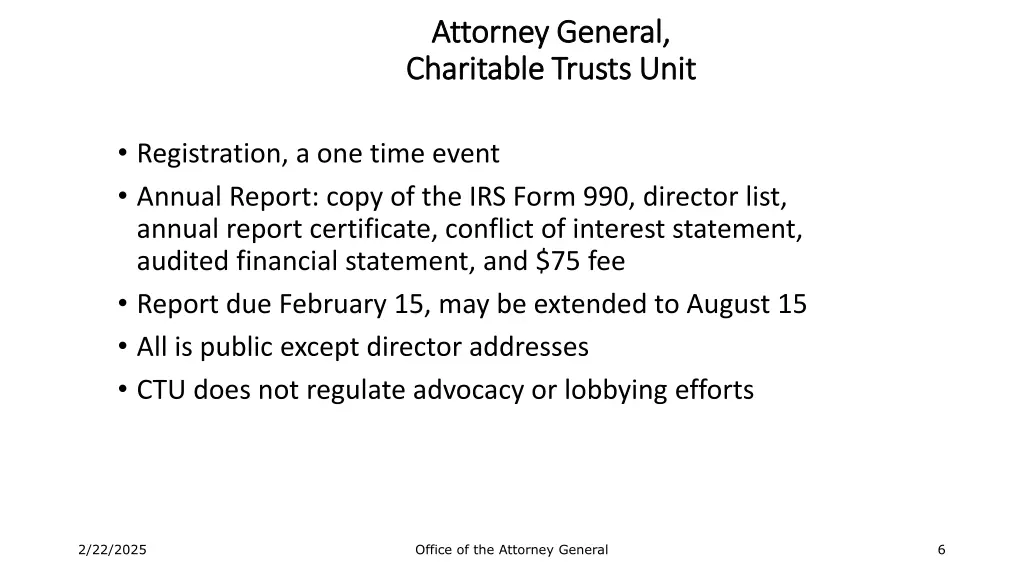 attorney general attorney general charitable
