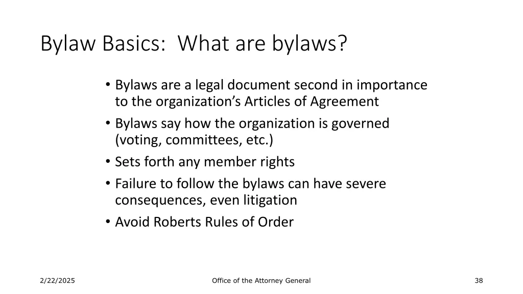 bylaw basics what are bylaws