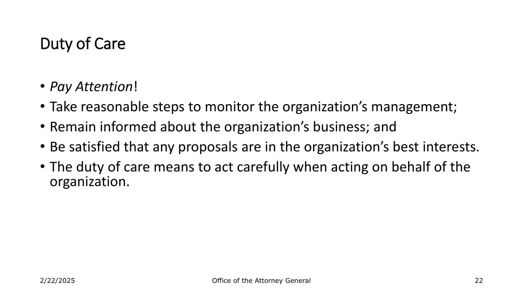duty of care duty of care