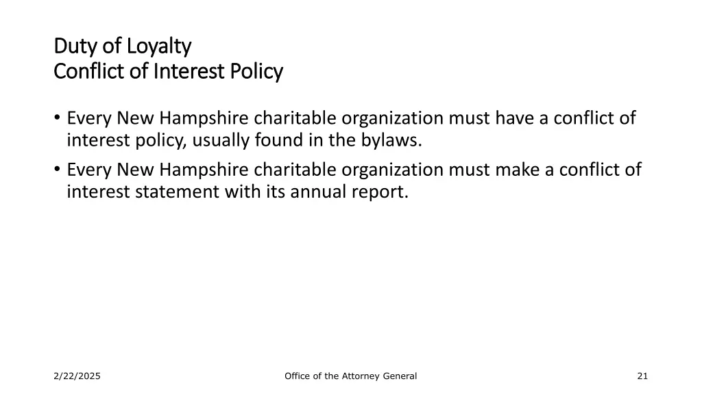 duty of loyalty duty of loyalty conflict