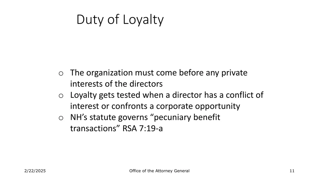 duty of loyalty