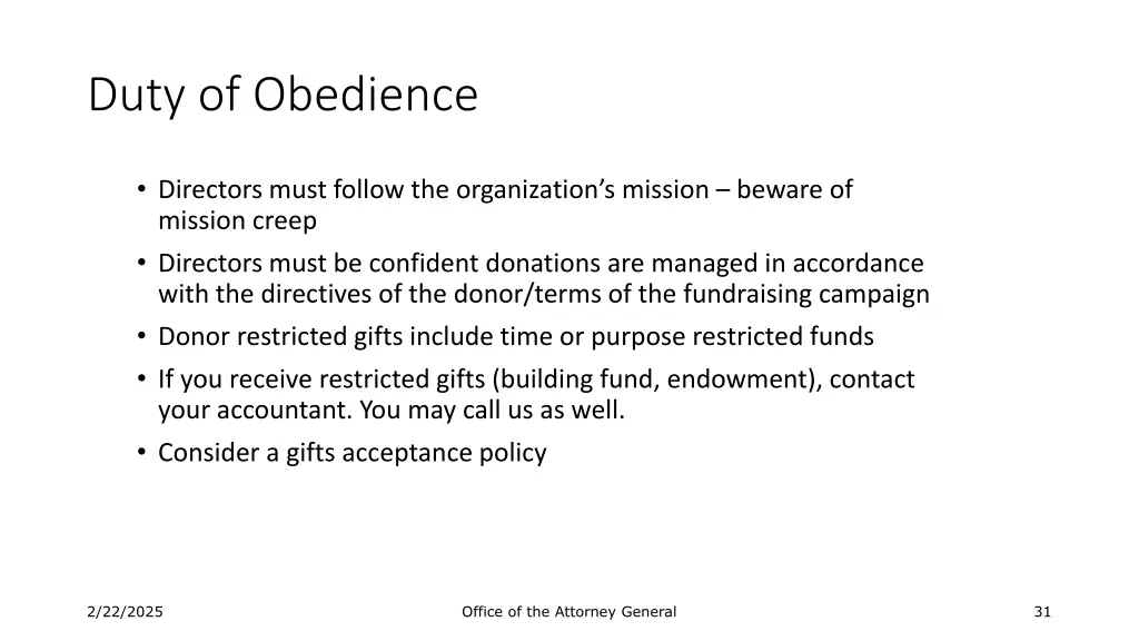duty of obedience