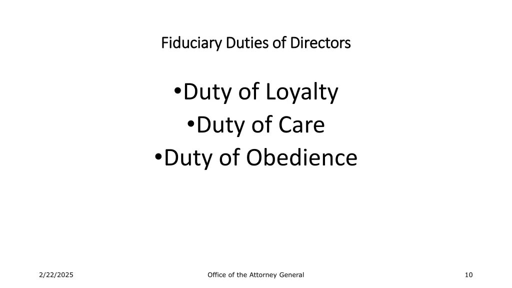 fiduciary duties of directors fiduciary duties