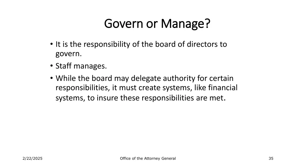 govern or manage govern or manage