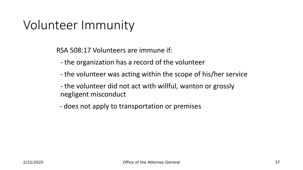 volunteer immunity