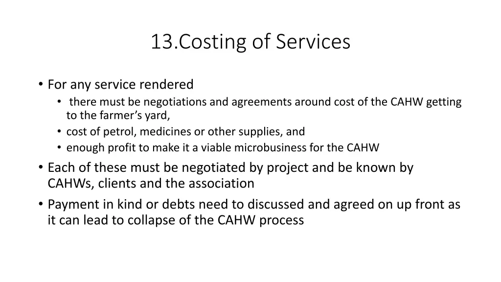 13 costing of services