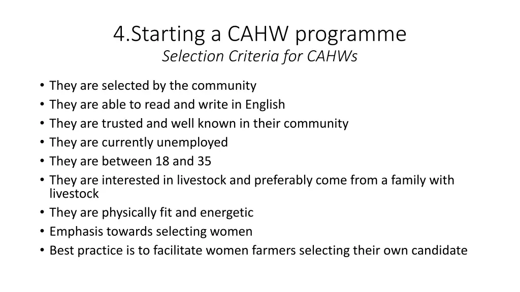 4 starting a cahw programme selection criteria