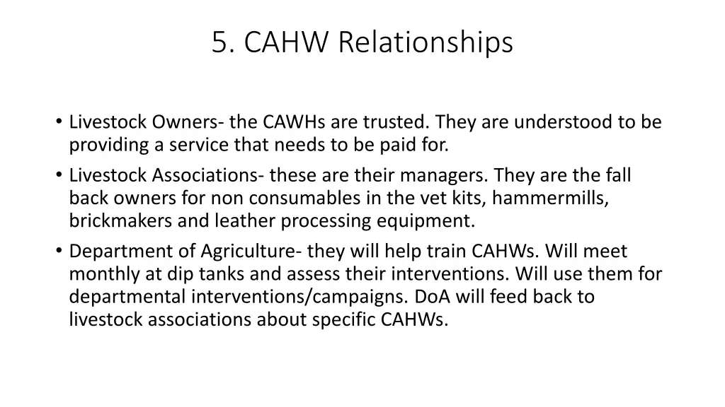 5 cahw relationships
