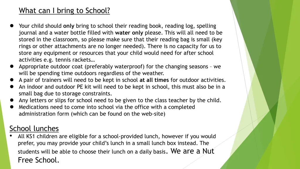 what can i bring to school