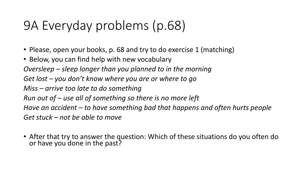 9a everyday problems p 68
