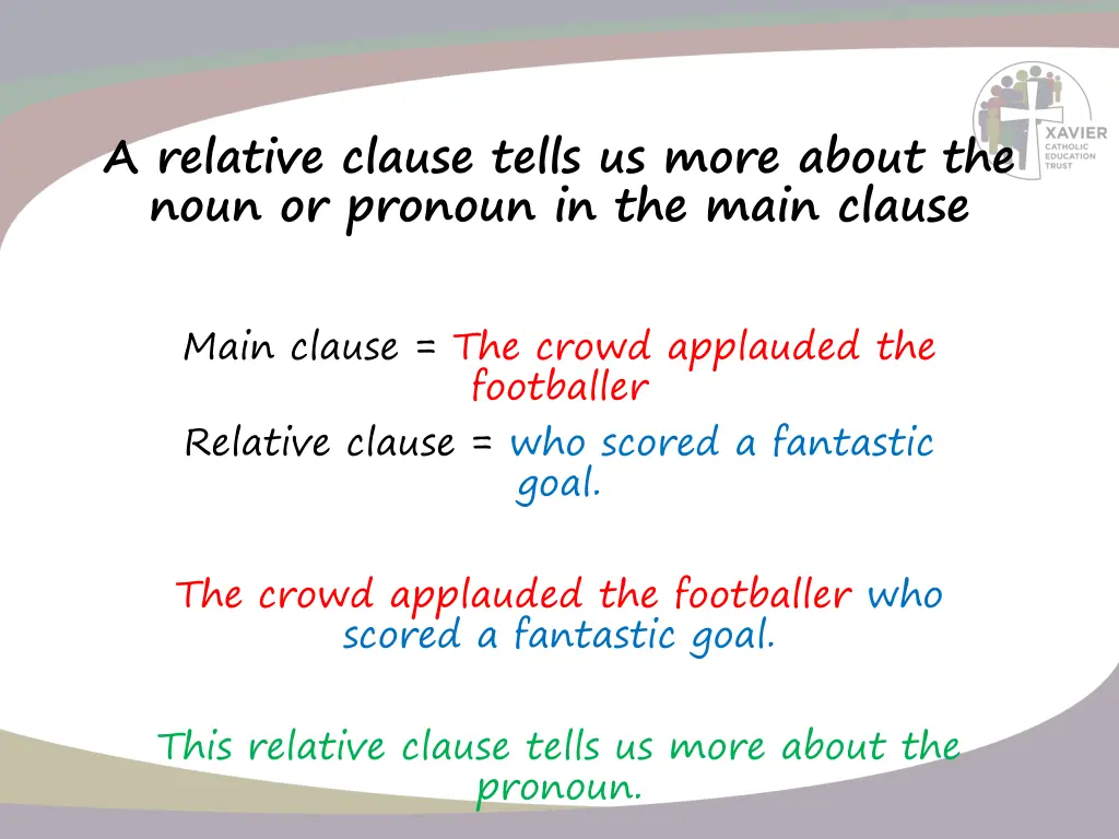 a relative clause tells us more about the noun 1
