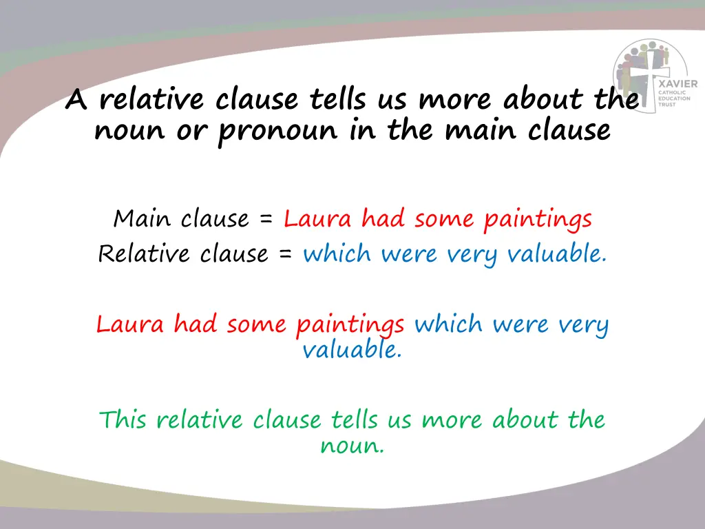 a relative clause tells us more about the noun