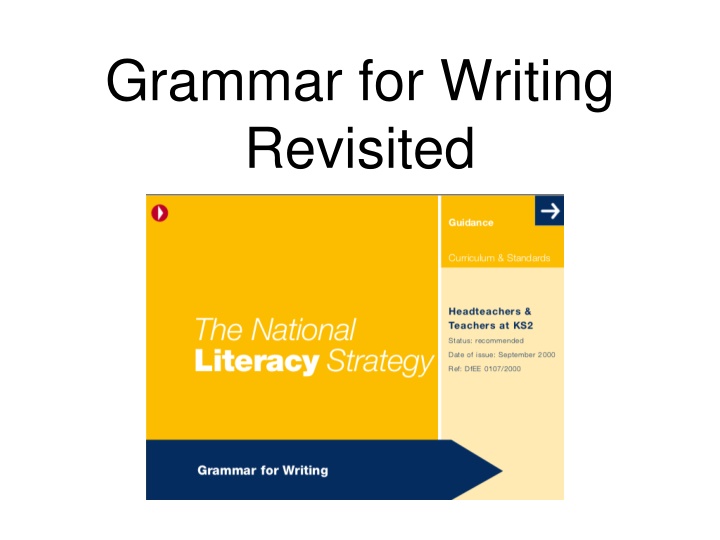 grammar for writing revisited
