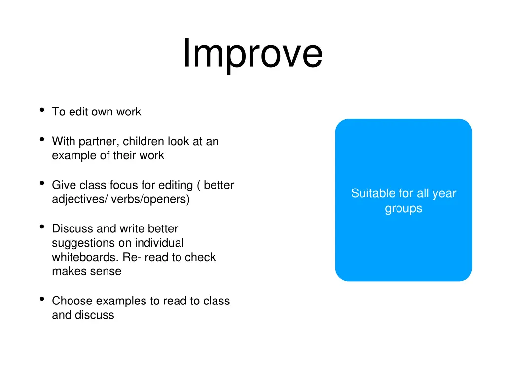 improve
