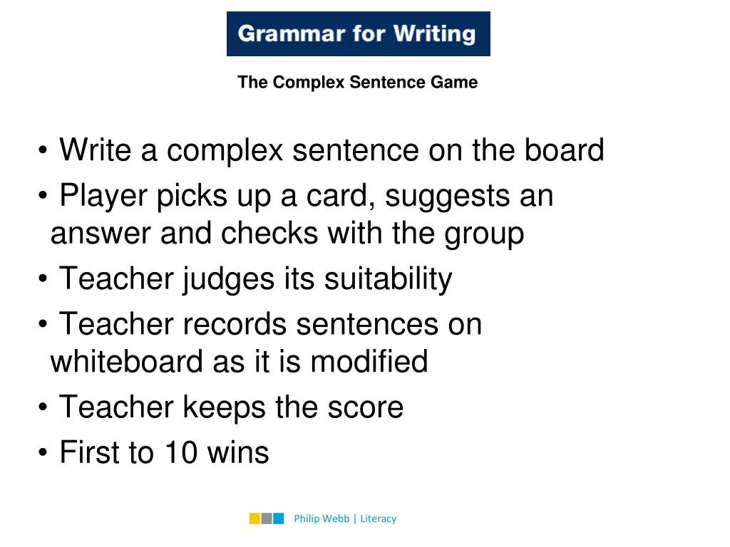 the complex sentence game 1