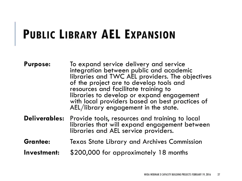 p ublic l ibrary ael e xpansion