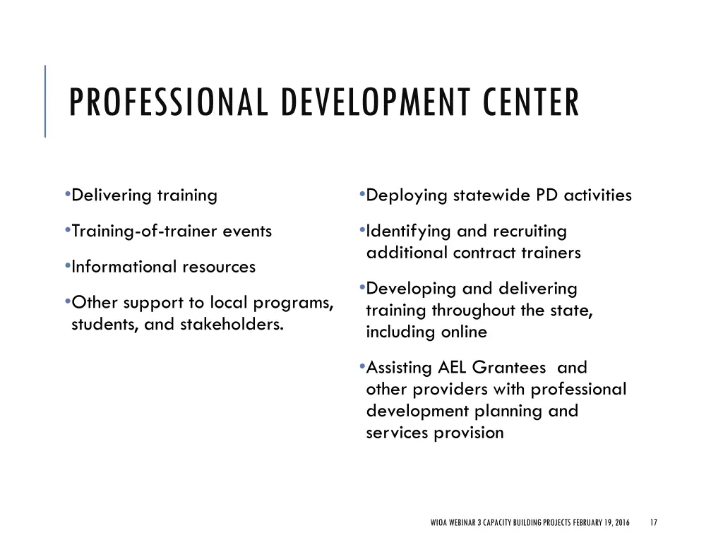 professional development center