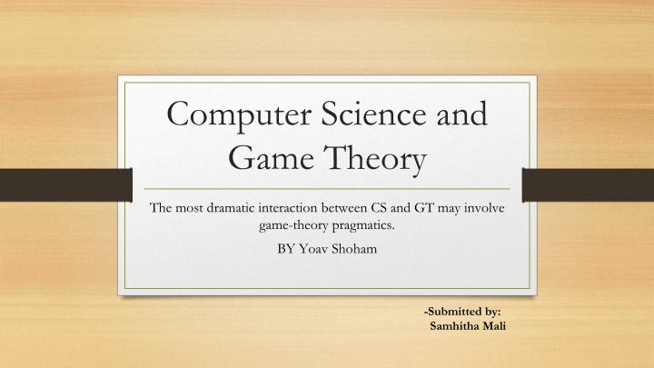 computer science and game theory