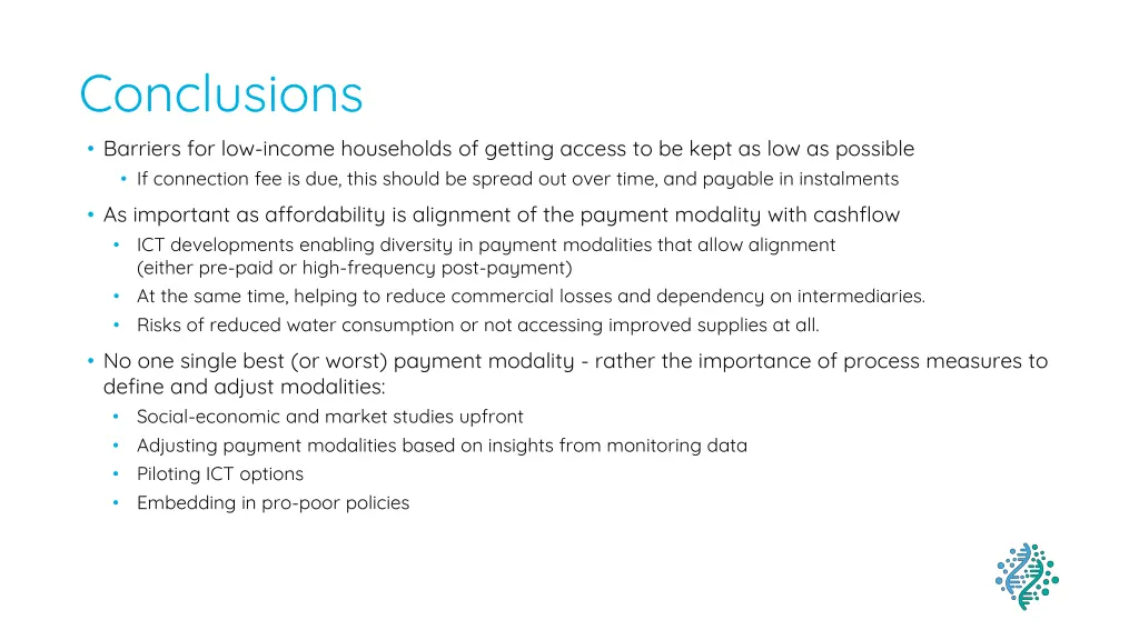 conclusions barriers for low income households