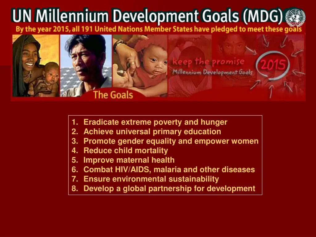 1 eradicate extreme poverty and hunger 2 achieve
