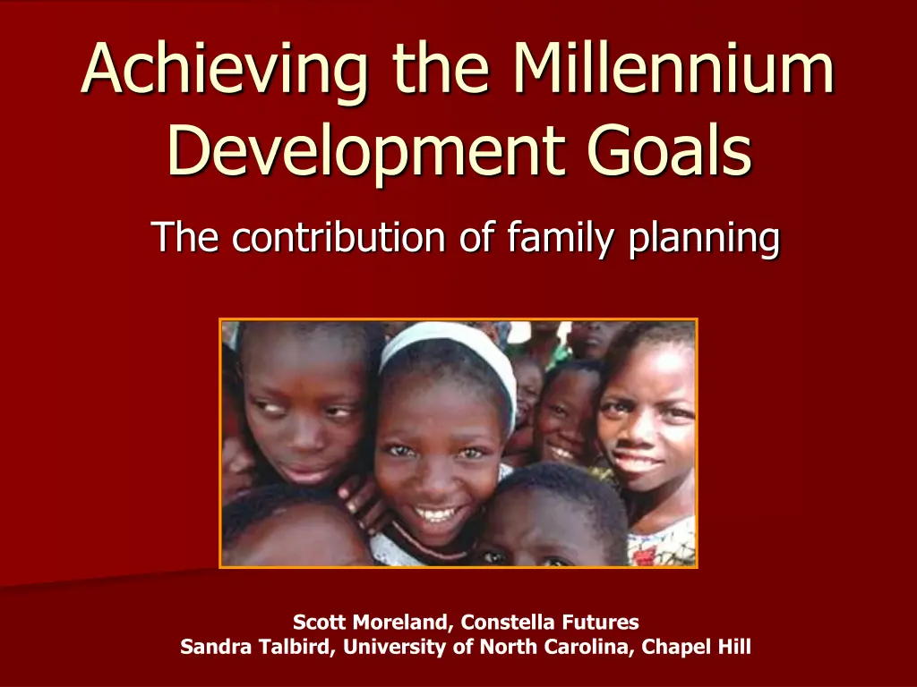 achieving the millennium development goals 1
