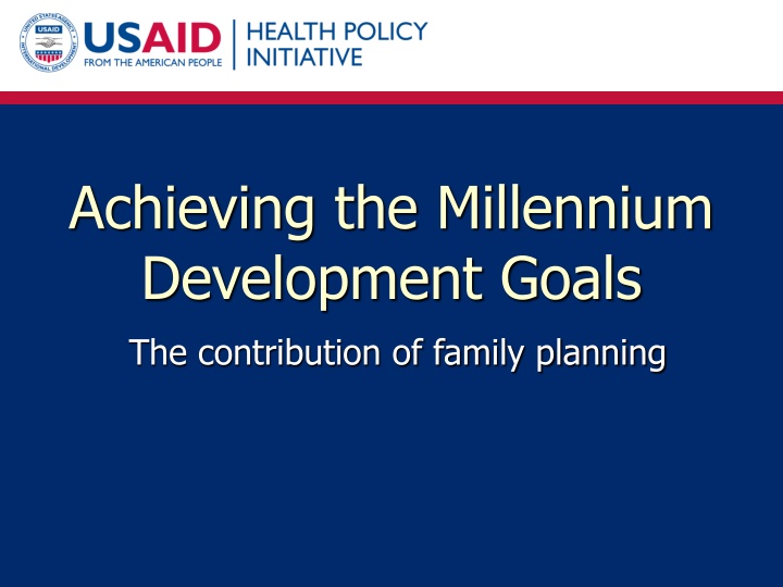 achieving the millennium development goals