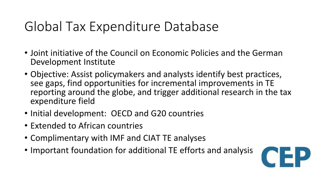 global tax expenditure database
