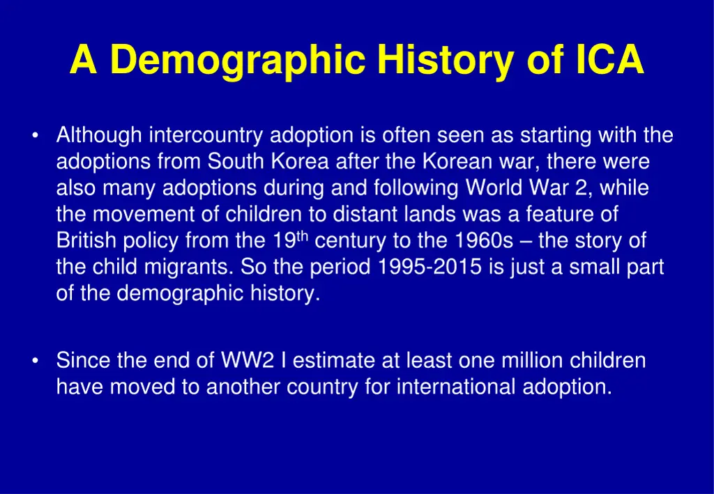 a demographic history of ica