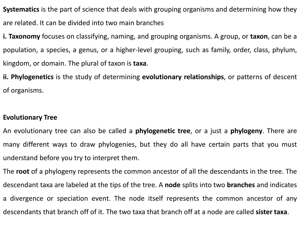 systematics is the part of science that deals