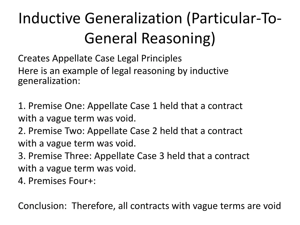 inductive generalization particular to general