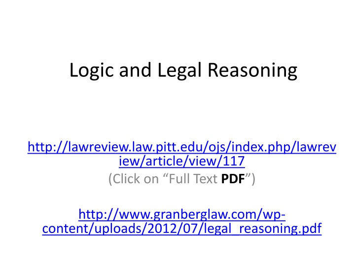 logic and legal reasoning