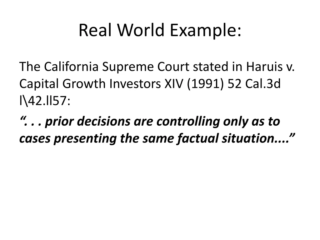 real world example