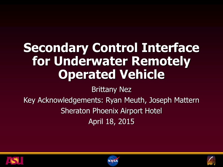 secondary control interface for underwater