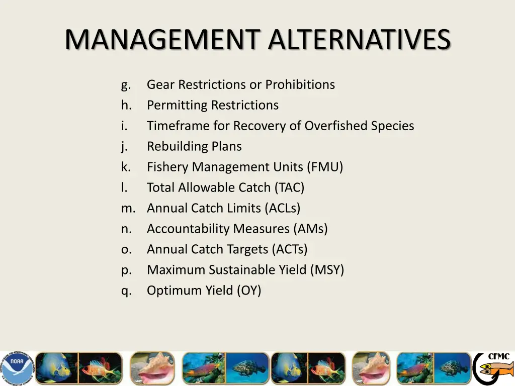management alternatives 30