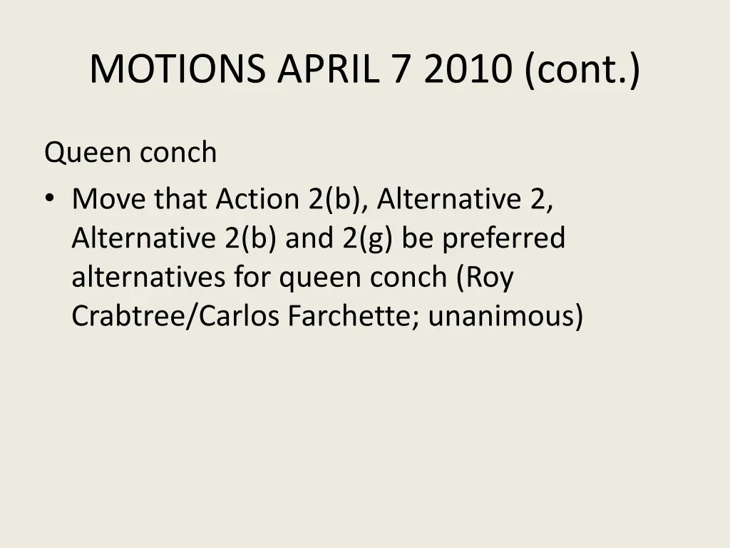 motions april 7 2010 cont