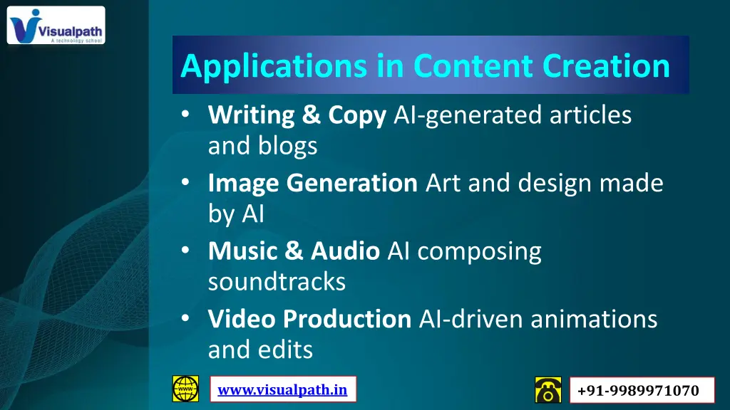 applications in content creation writing copy