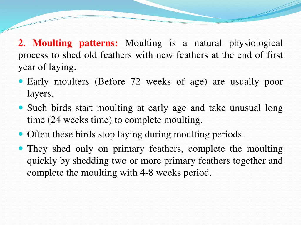 2 moulting patterns moulting is a natural