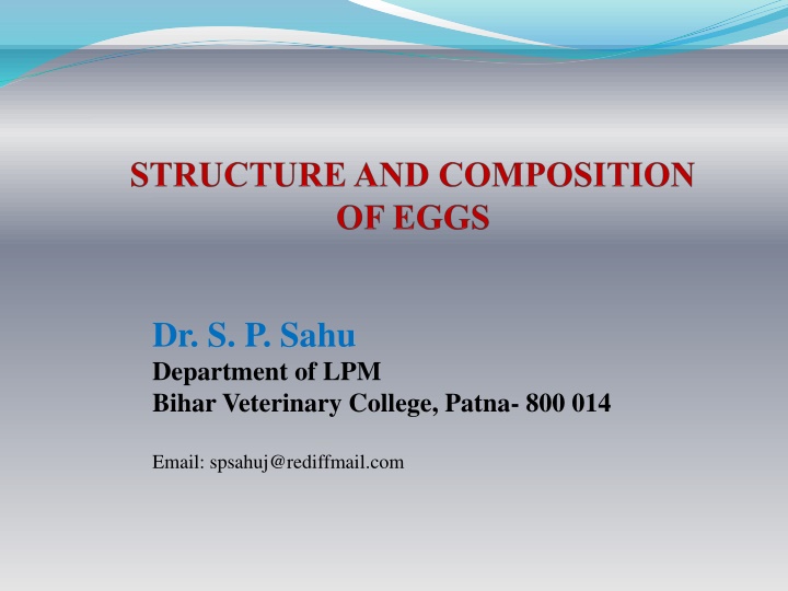 dr s p sahu department of lpm bihar veterinary