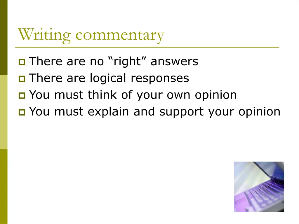 writing commentary 2