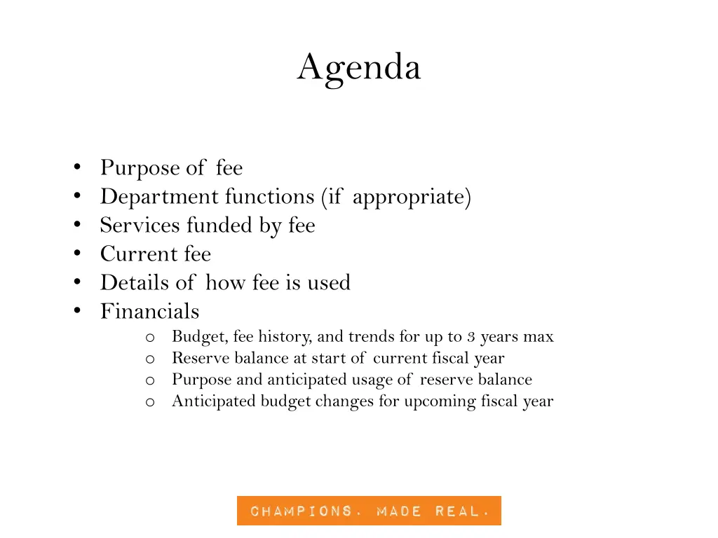 agenda
