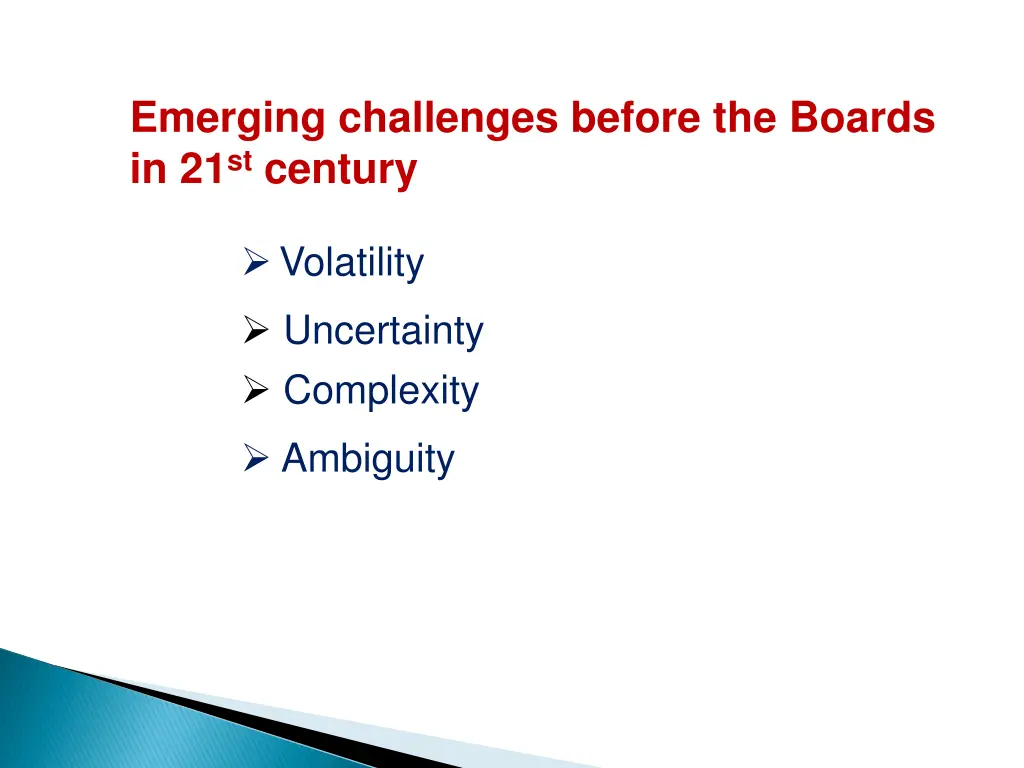 emerging challenges before the boards