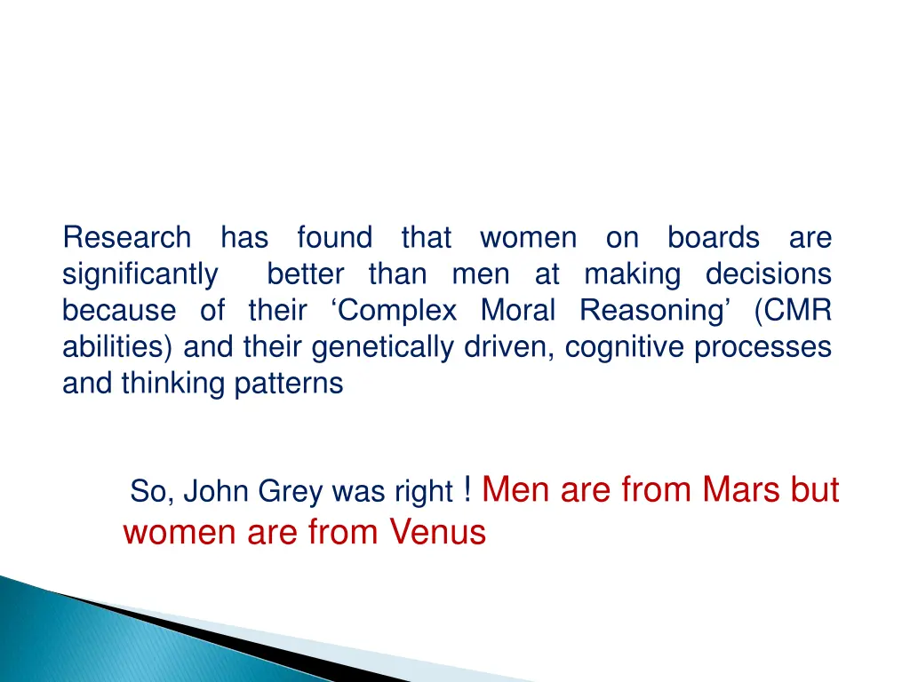 research has found that women on boards