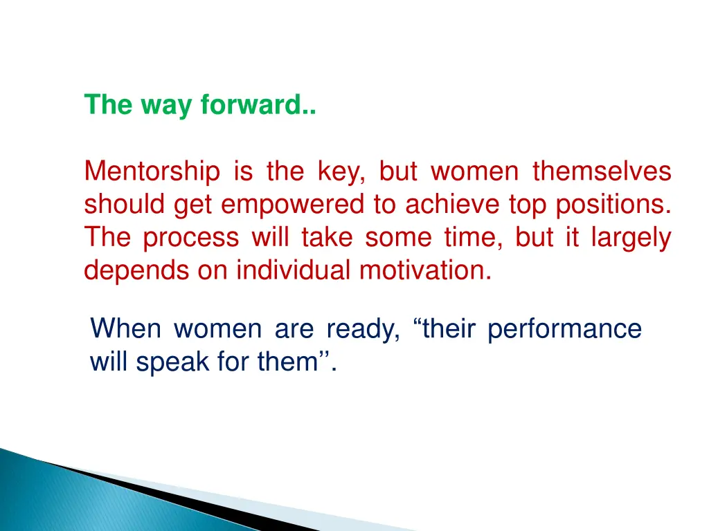 the way forward